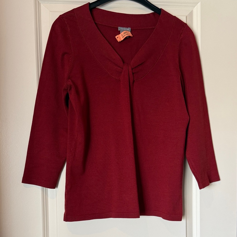 Ann Taylor Rich Red Silk Blend Knit Top